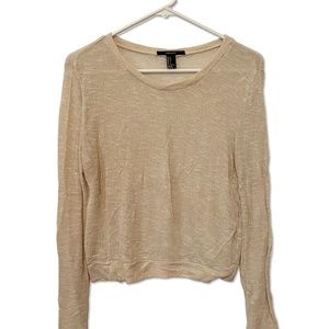 Forever 21 Tan Sweater | Size Small, Cropped Casual Sweater